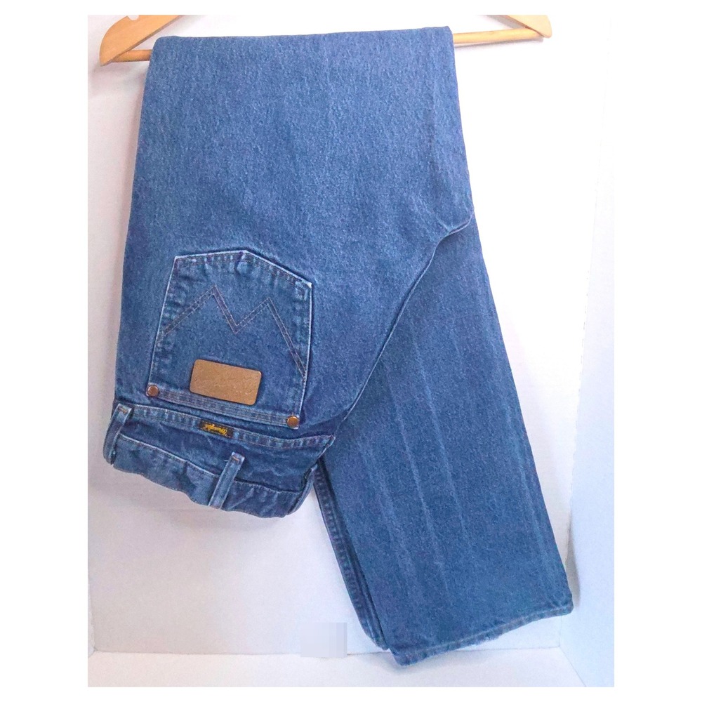Wrangler 13MWZPW Cowboy Cut Original Fit Men Jeans Blue Denim 33x34 Straight Leg